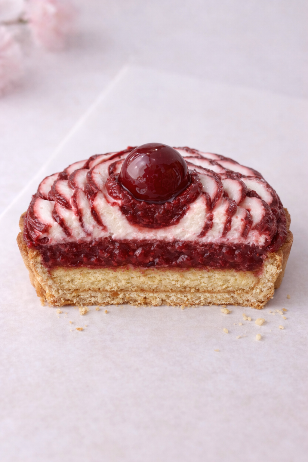 Tarte vanille framboise